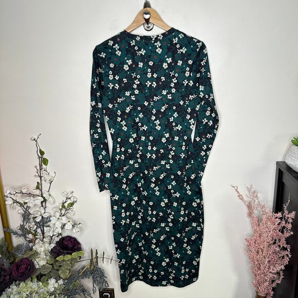 THE KIT. Midi Tee Dress Green Floral Primrose Sz M {3O7} - Picture 3 of 5